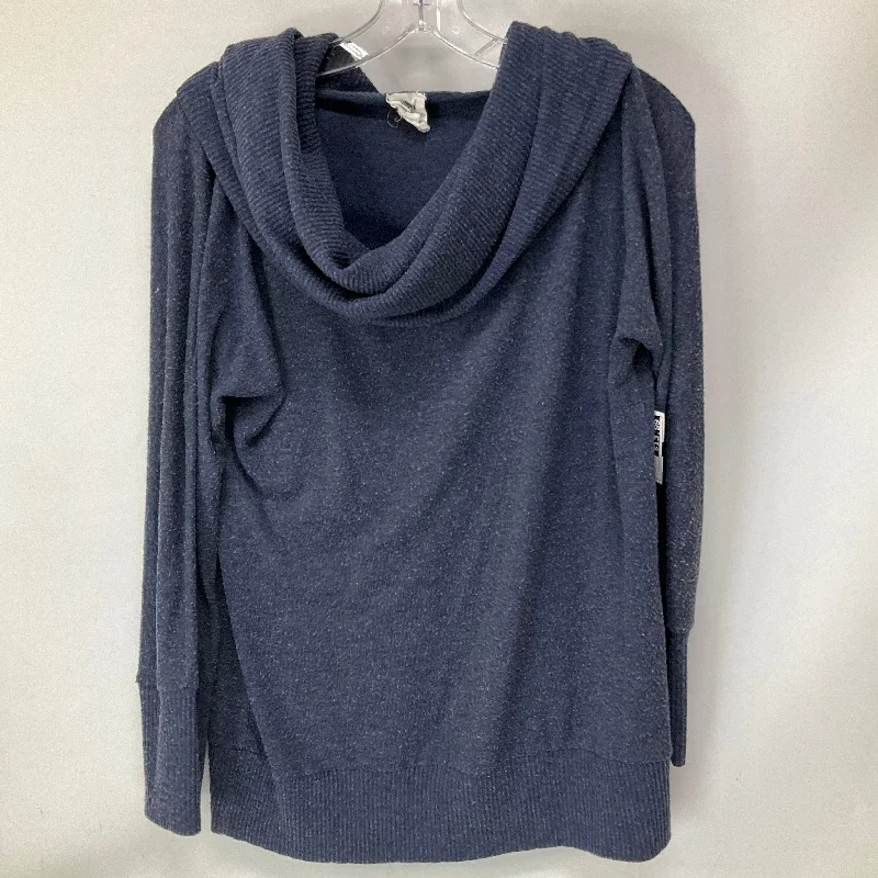 Women's Blouse with V-Shaped CollarTop Long Sleeve By Michael Stars In Blue, Size: M