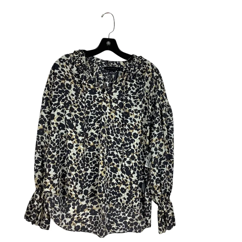 Women's Blouse with BeltTop Long Sleeve By Sanctuary In Animal Print, Size: S