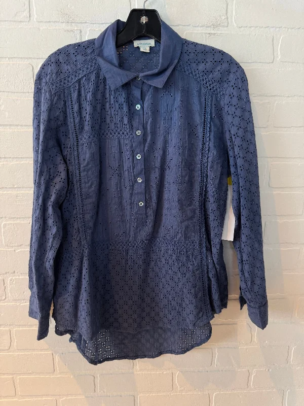 Women's Blouse with Gathered SleevesTop Long Sleeve By Sundance In Blue, Size: Xs