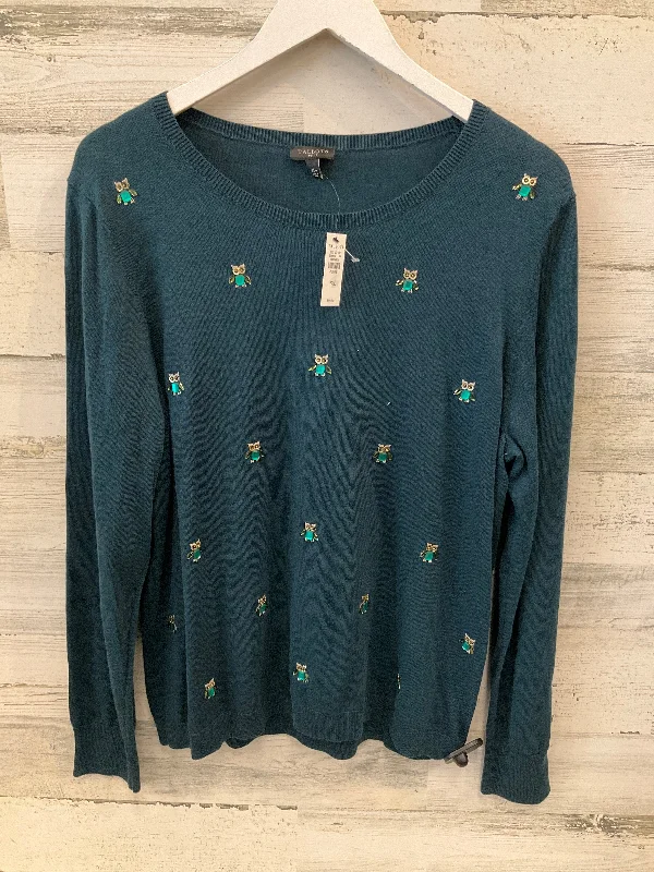 Women's Blouse with V-Shaped HemTop Long Sleeve By Talbots In Green, Size: Xlp