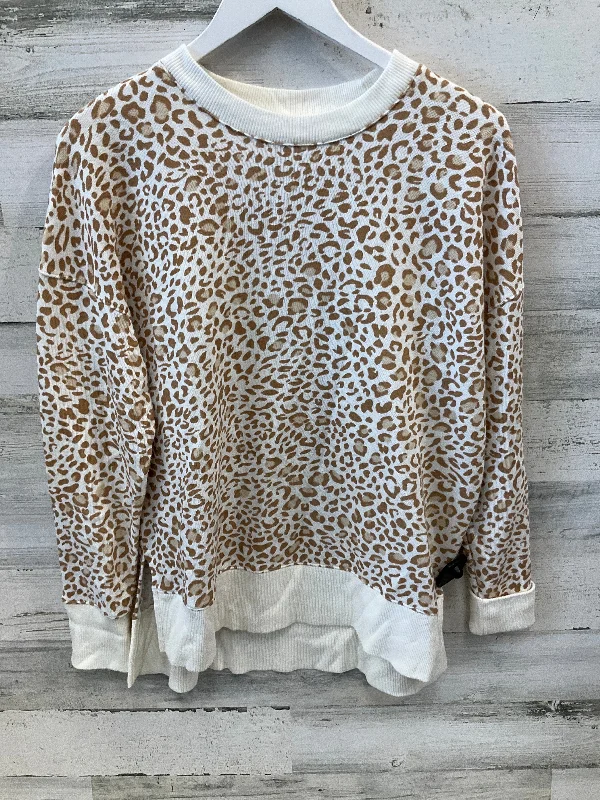 Women's Blouse with V-Shaped CollarTop Long Sleeve By Time And Tru In Cream, Size: S