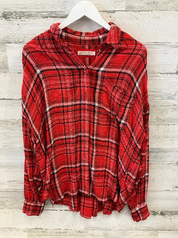 Women's Blouse with Peter Pan CollarTop Long Sleeve By We The Free In Red, Size: Xs