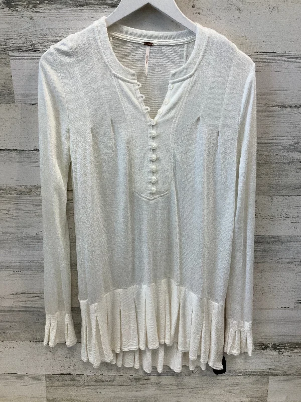 Women's Blouse with Shawl CollarTunic Long Sleeve By Free People In Cream, Size: Xs